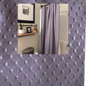 APRIMA Purple Shower Curtain Textured metal grommets like new